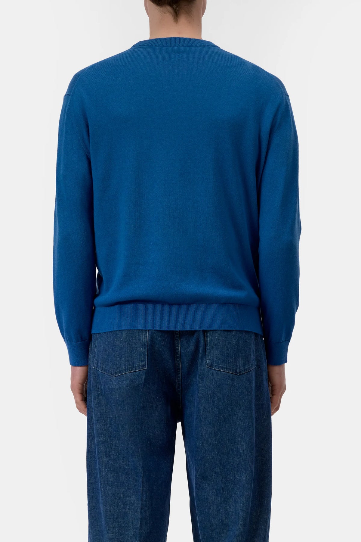 Closed Knit Crewneck Long Sleeve - Harbour Blue Men's Tops - Sloane Boutique