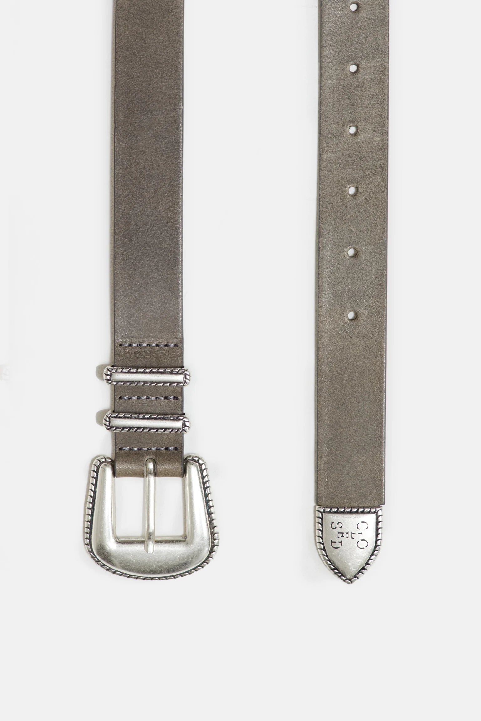 Closed Leather Belt - Clover Green Accessories - Sloane Boutique