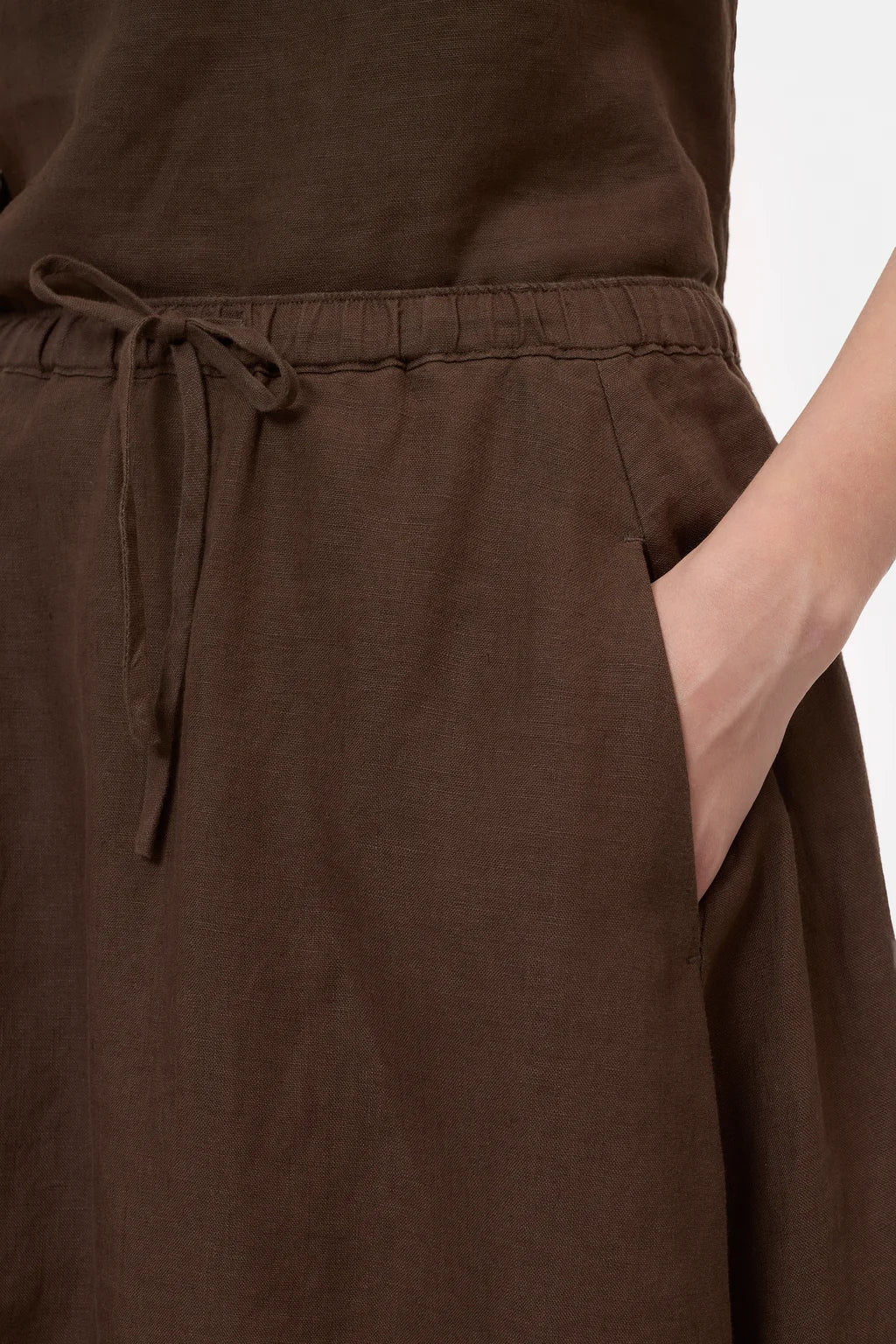 CLOSED Linen Maxi Skirt - Maple Brown Women's Bottoms - Sloane Boutique