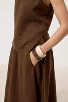 CLOSED Linen Tank Top - Maple Brown Women's Tops - Sloane Boutique