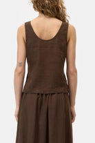 CLOSED Linen Tank Top - Maple Brown Women's Tops - Sloane Boutique