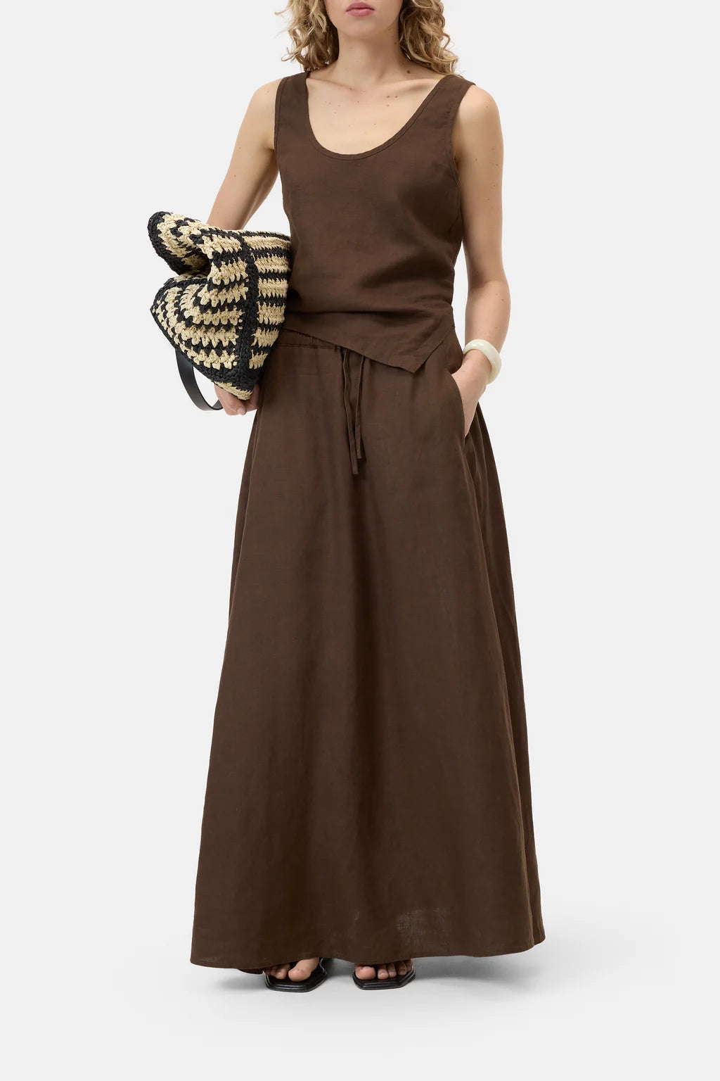 CLOSED Linen Tank Top - Maple Brown Women's Tops - Sloane Boutique