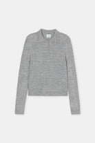 Closed Long Sleeve Polo - Light Grey Melange Women's Tops - Sloane Boutique