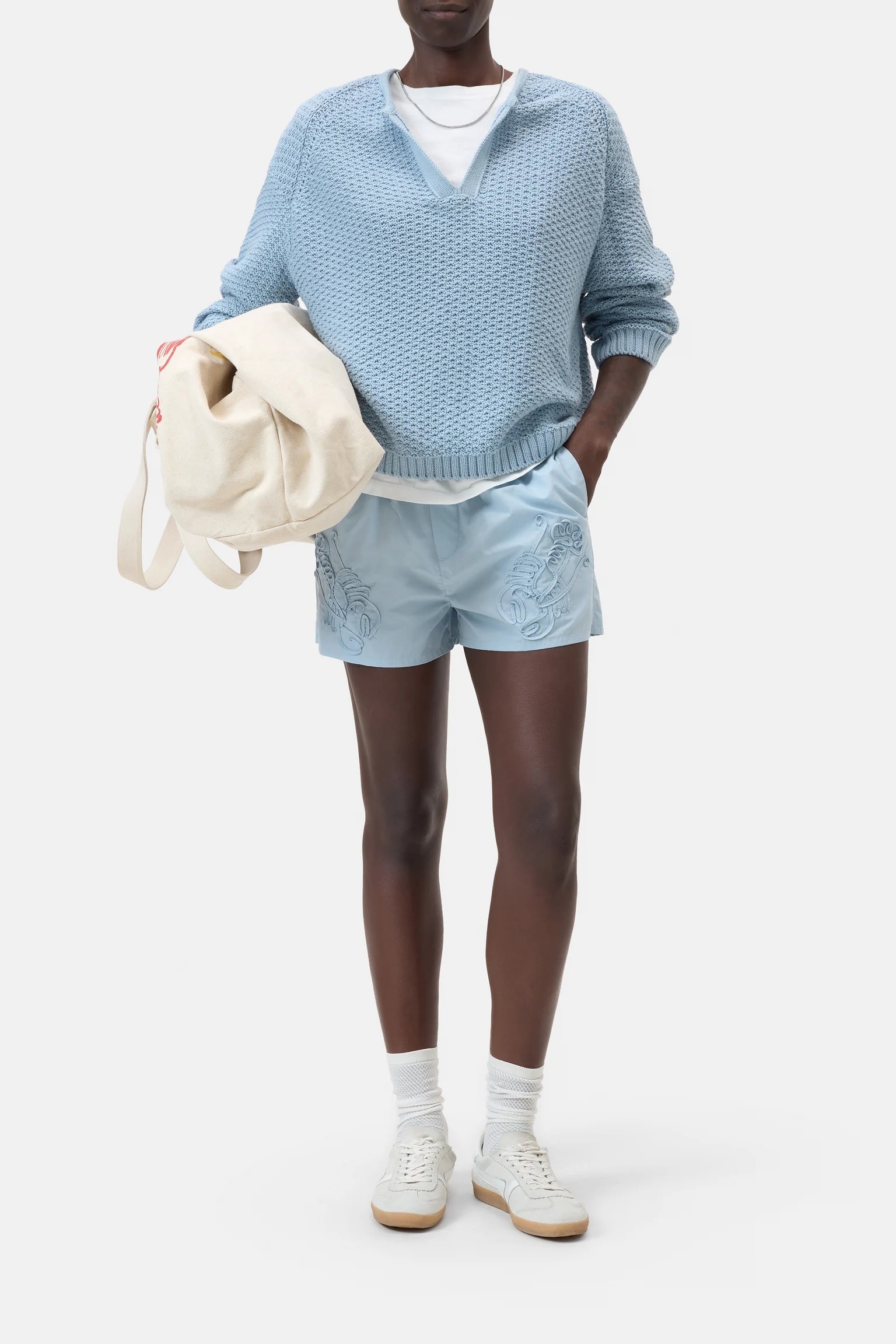 CLOSED Long Sleeve Tunic - Dove Blue Women's Tops - Sloane Boutique