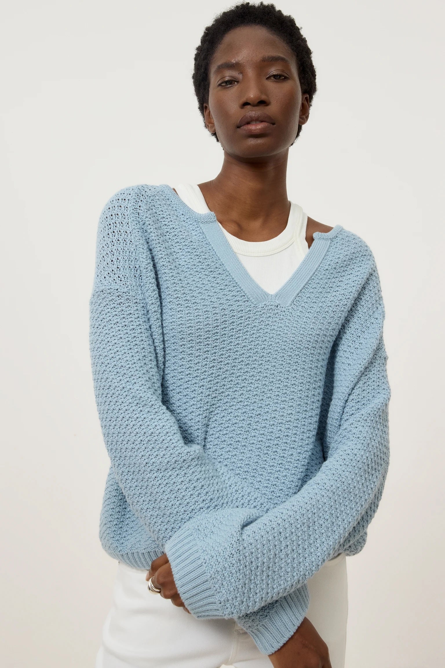 CLOSED Long Sleeve Tunic - Dove Blue Women's Tops - Sloane Boutique