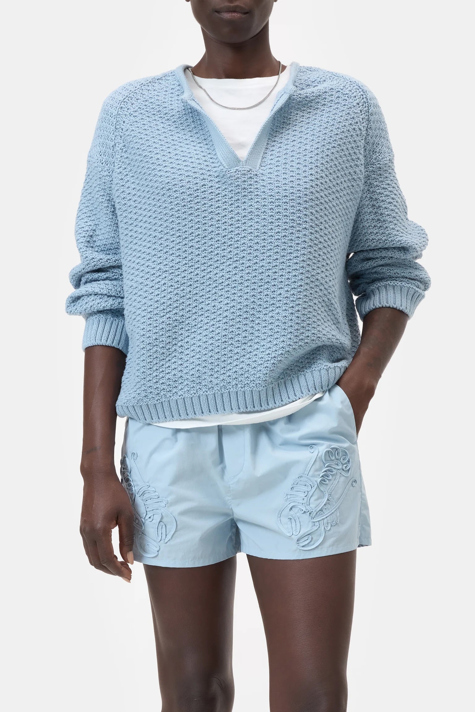 CLOSED Long Sleeve Tunic - Dove Blue Women's Tops - Sloane Boutique