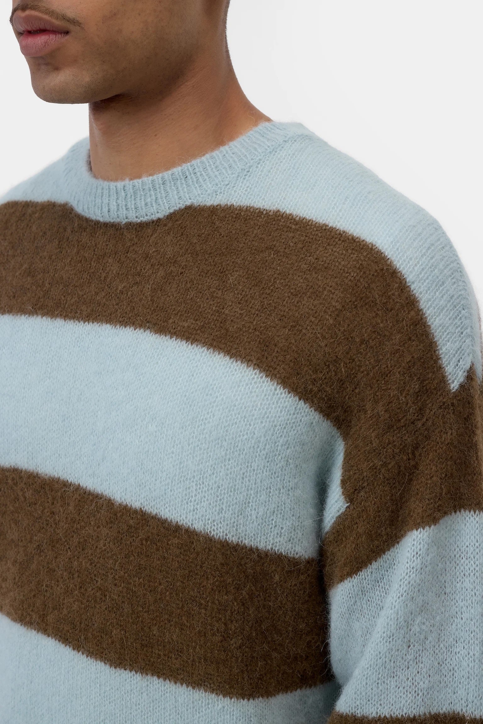 Closed Men's Block Stripe Sweater - Drift Blue Men's Tops - Sloane Boutique