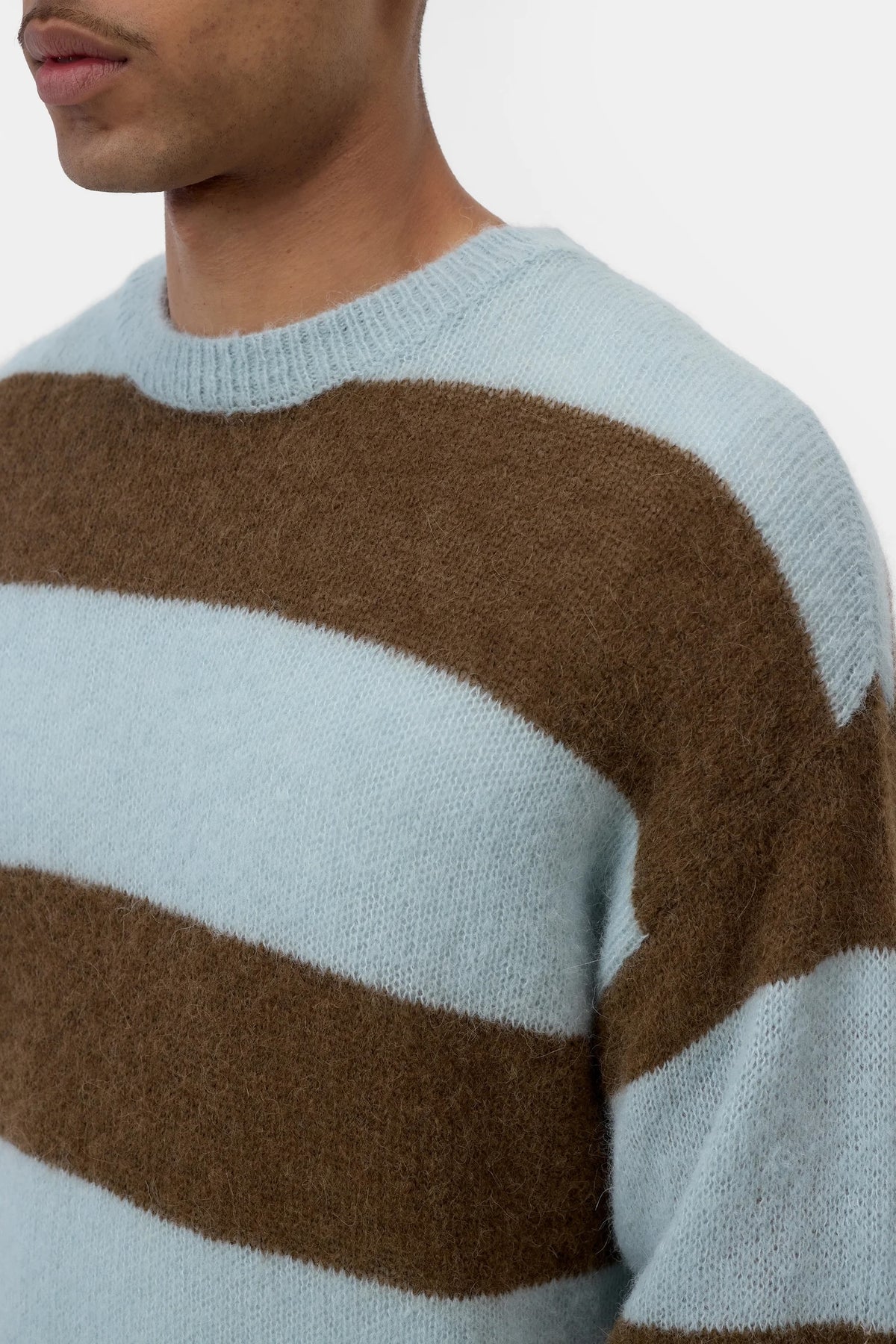 Closed Men's Block Stripe Sweater - Drift Blue Men's Tops - Sloane Boutique