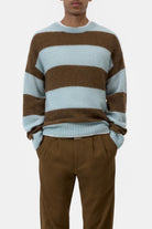 Closed Men's Block Stripe Sweater - Drift Blue Men's Tops - Sloane Boutique