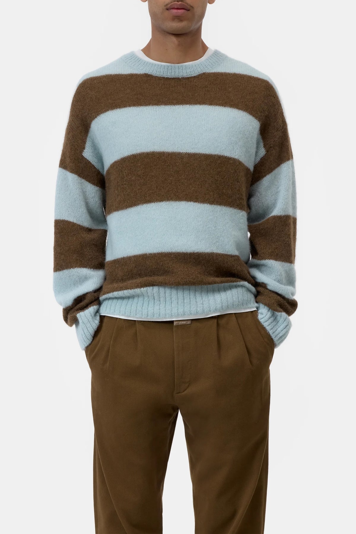 Closed Men's Block Stripe Sweater - Drift Blue Men's Tops - Sloane Boutique