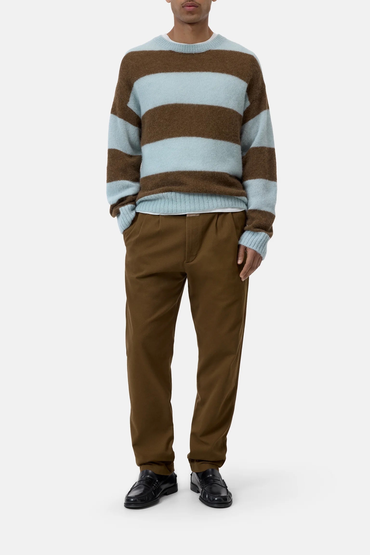 Closed Men's Block Stripe Sweater - Drift Blue Men's Tops - Sloane Boutique