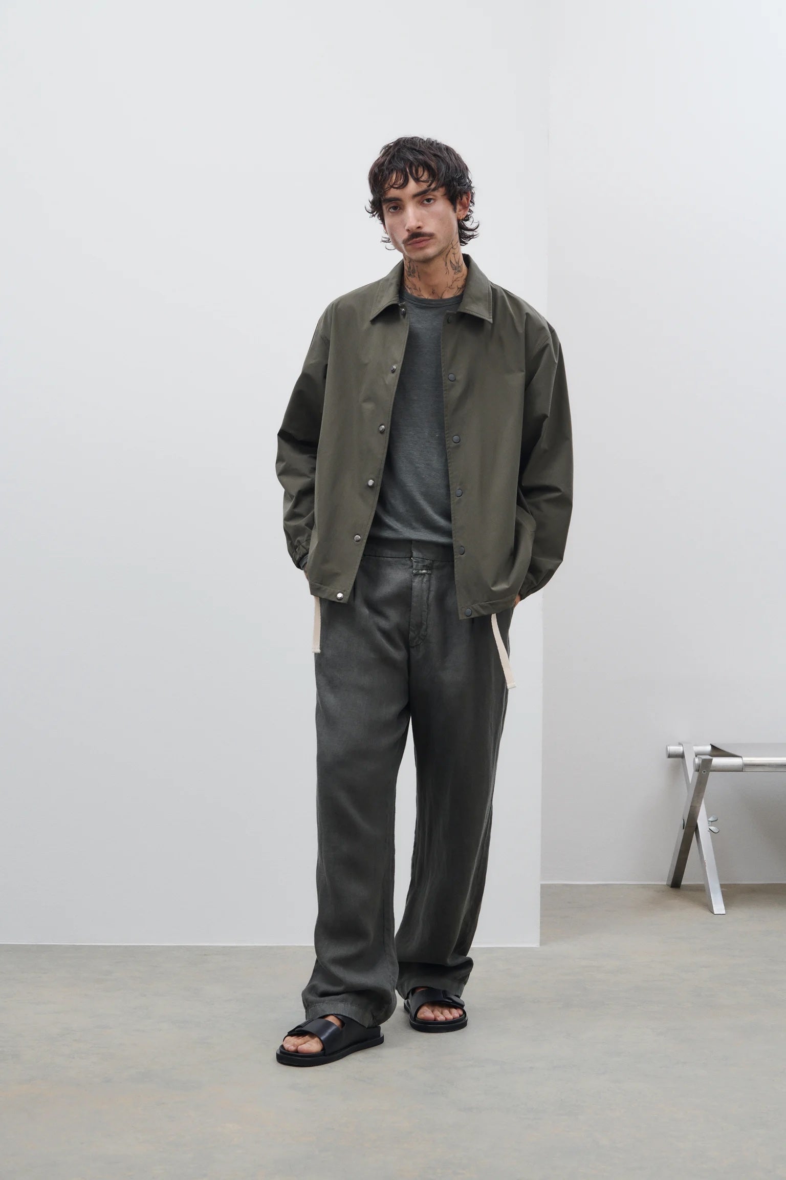 Closed Men's Blomberg Wide Linen - Pepper Grey Men's Bottoms - Sloane Boutique