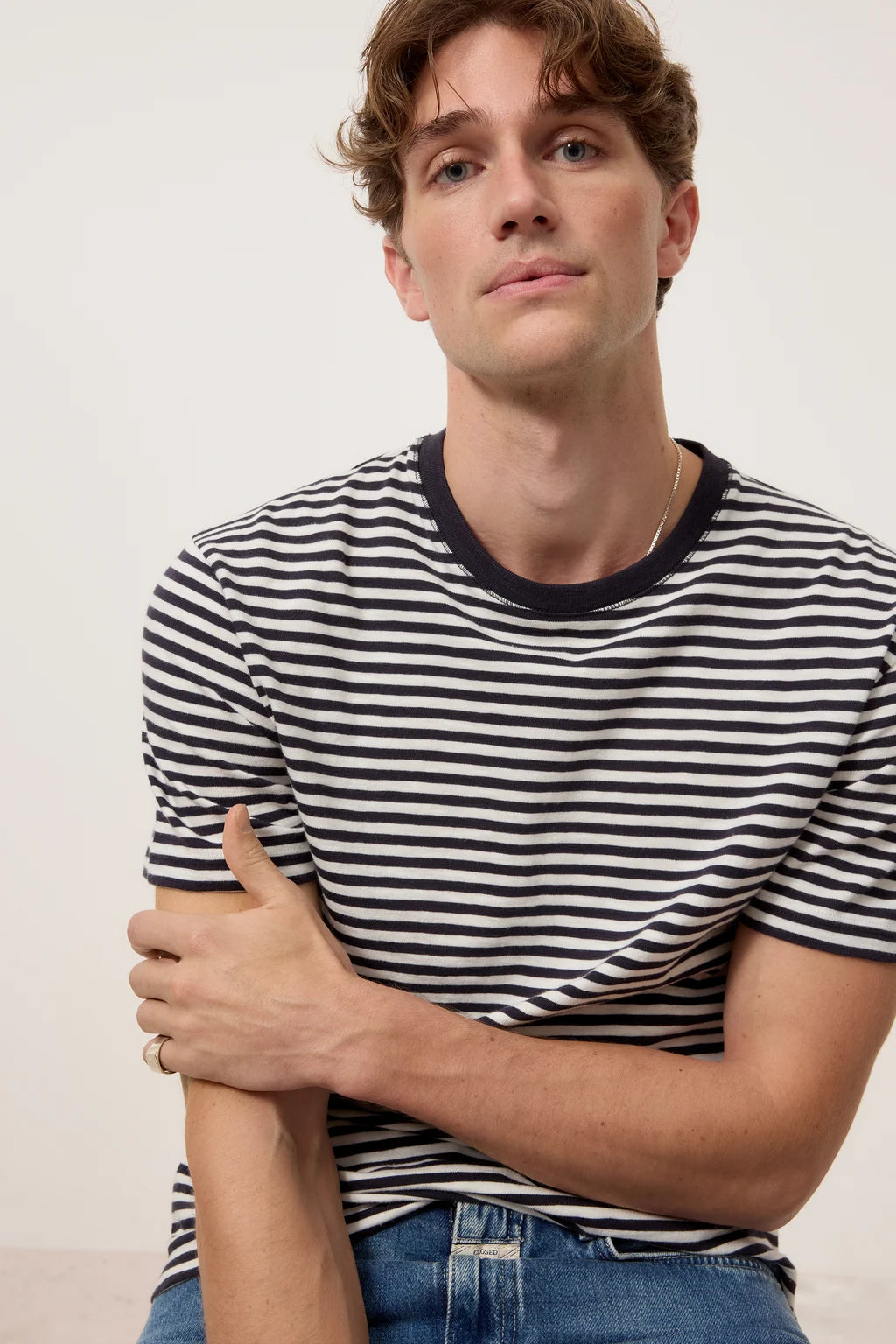 CLOSED Men's Classic Striped T-Shirt - Dark Night Men's Tops - Sloane Boutique