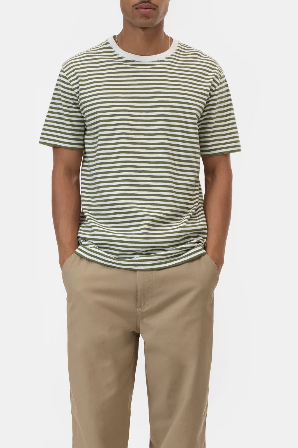 CLOSED Men's Classic Striped T-Shirt - Pine Green Men's Tops - Sloane Boutique