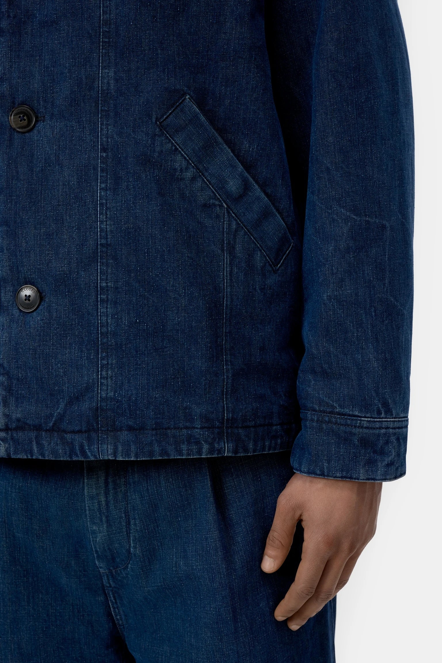 Closed Men's Jacket w/Shawl Collar - Mid Blue Outerwear - Sloane Boutique