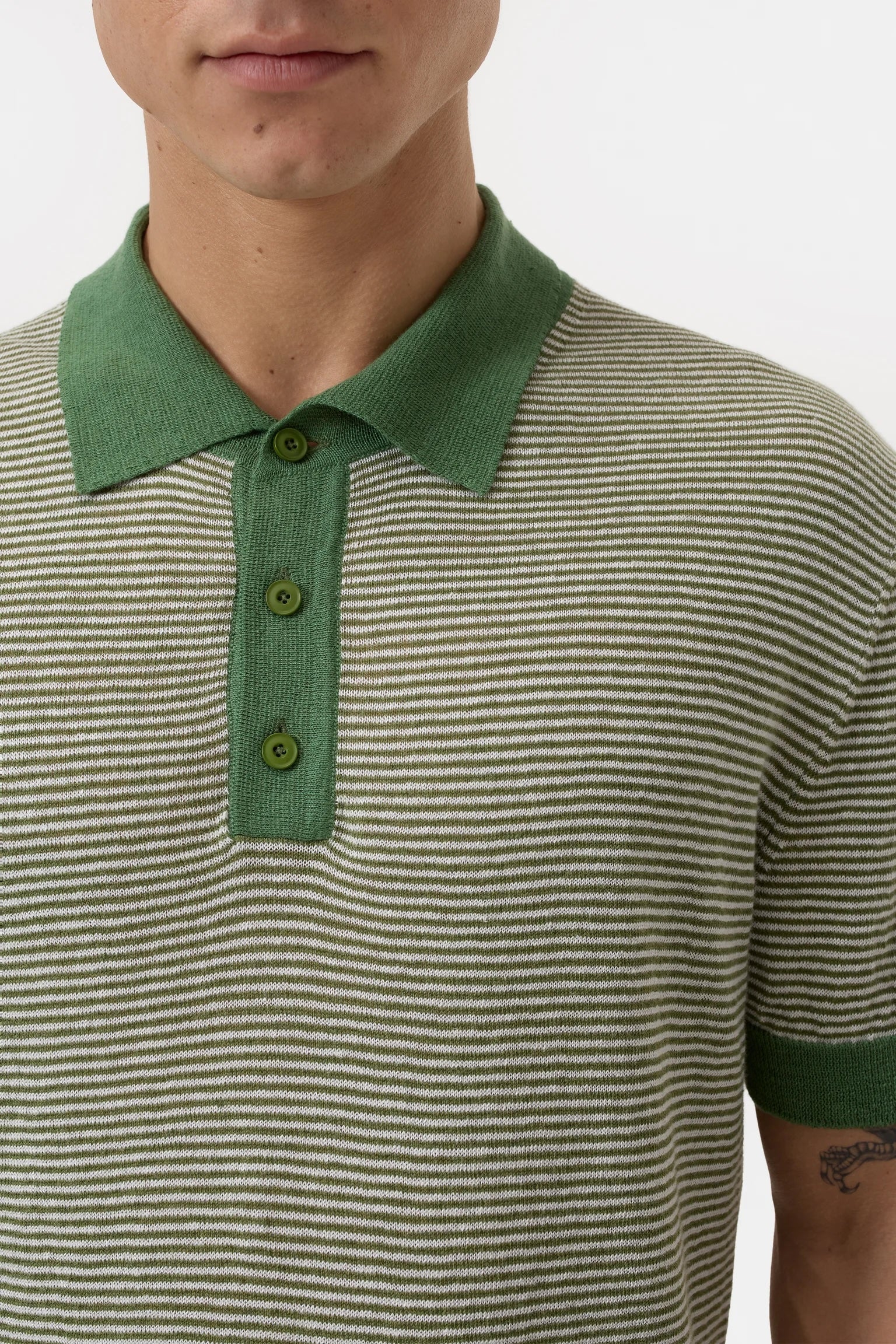 Closed Men's Linen Blend Polo - Ranger Green Men's Tops - Sloane Boutique