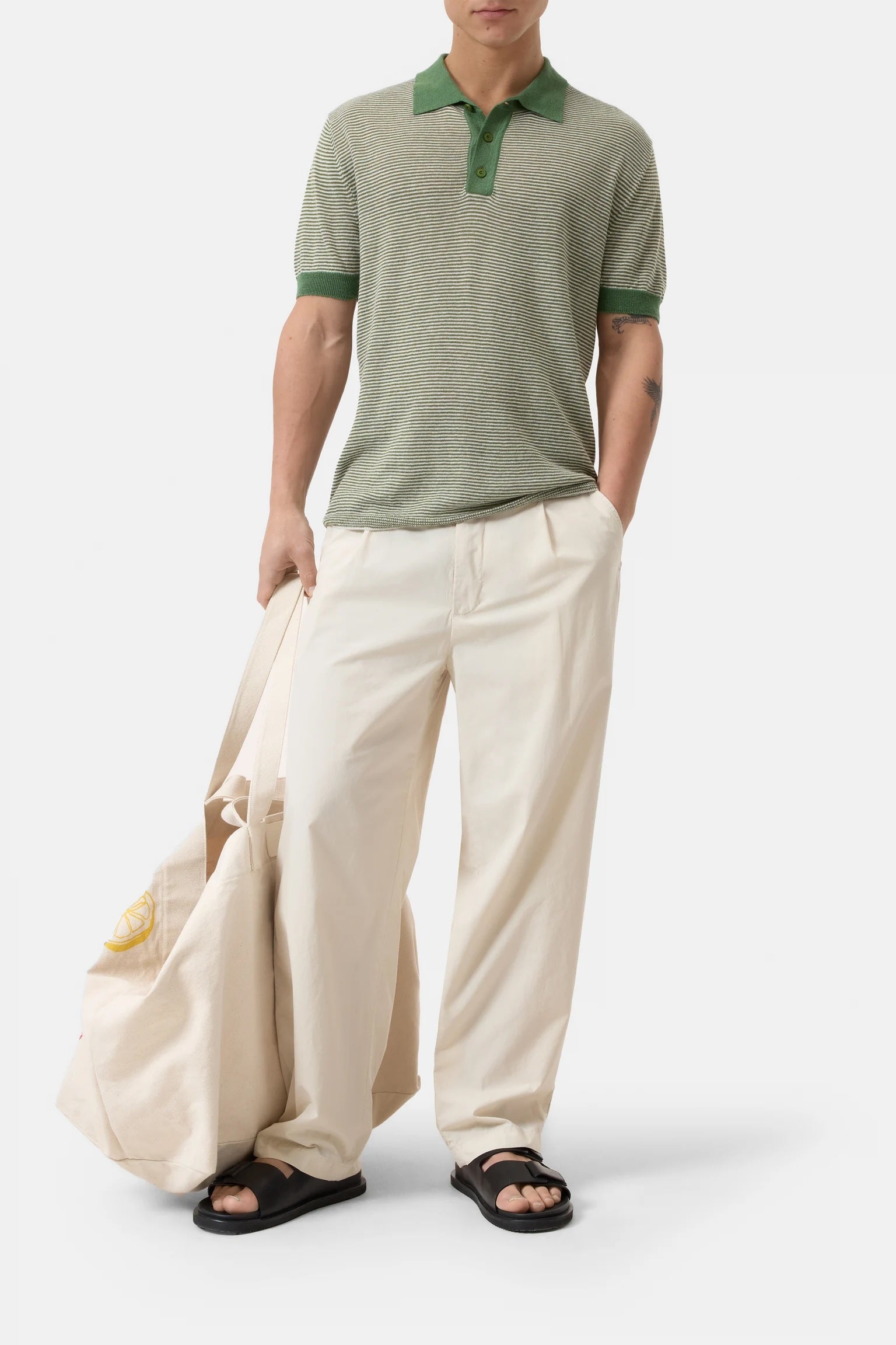 Closed Men's Linen Blend Polo - Ranger Green Men's Tops - Sloane Boutique