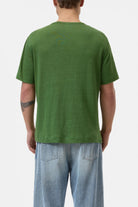 Closed Men's Linen Blend T-Shirt - Ranger Green Men's Tops - Sloane Boutique