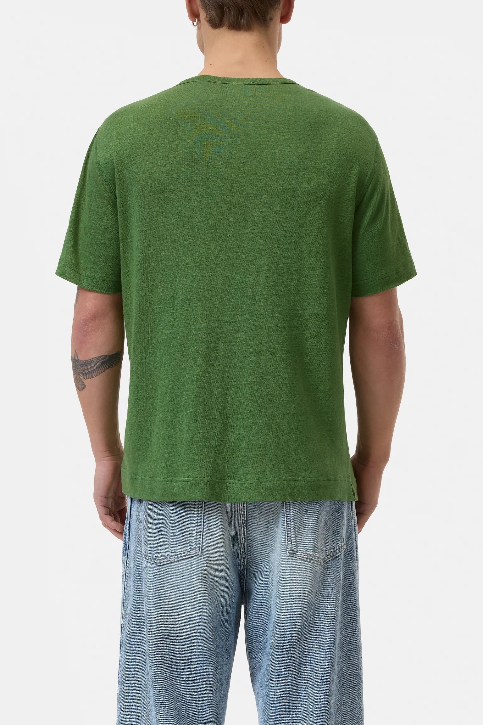Closed Men's Linen Blend T-Shirt - Ranger Green Men's Tops - Sloane Boutique