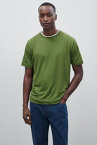 Closed Men's Linen Blend T-Shirt - Ranger Green Men's Tops - Sloane Boutique