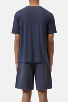 Closed Men's Linen Blend T-Shirt - Smoky Blue Men's Tops - Sloane Boutique