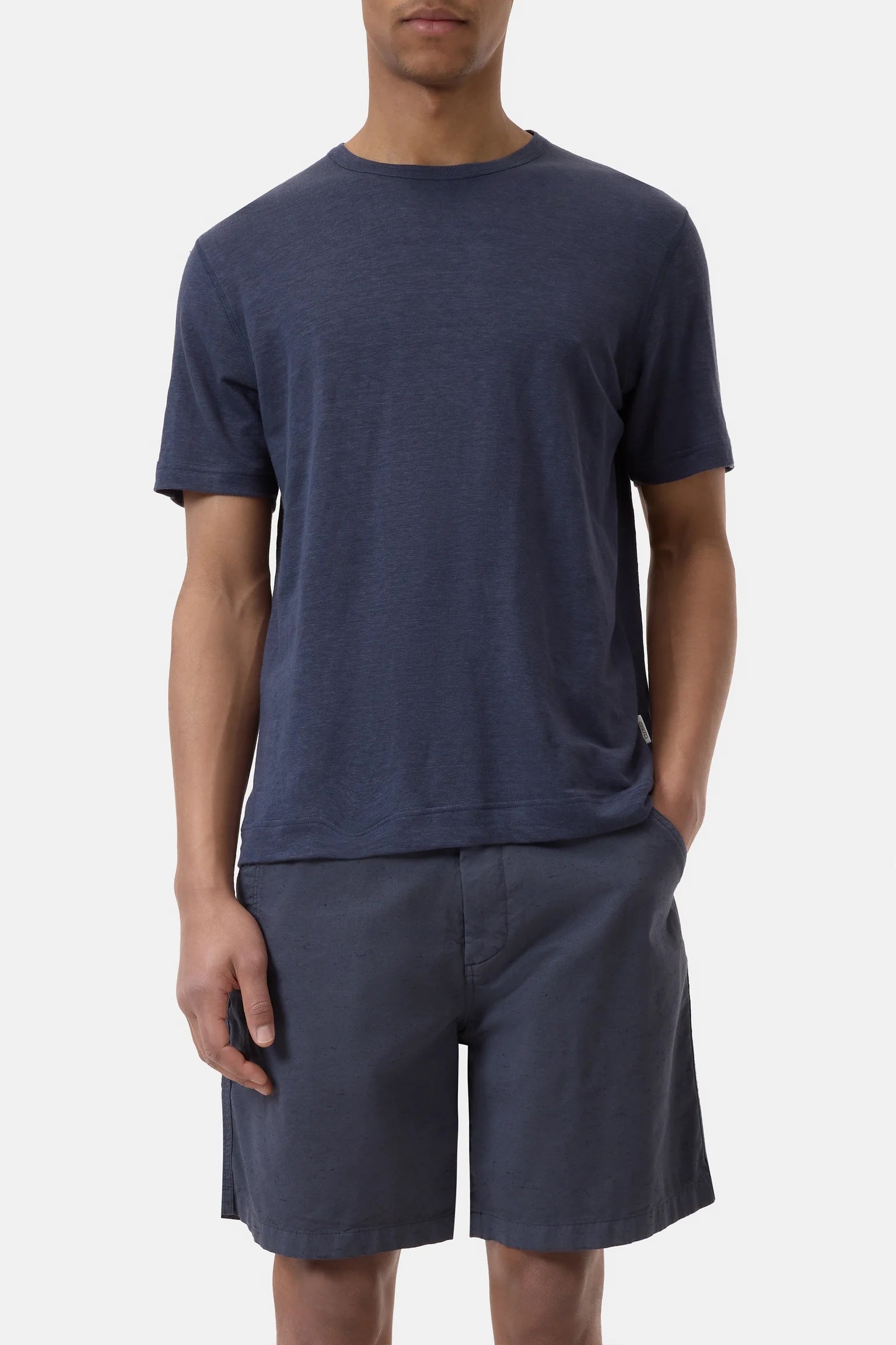 Closed Men's Linen Blend T-Shirt - Smoky Blue Men's Tops - Sloane Boutique