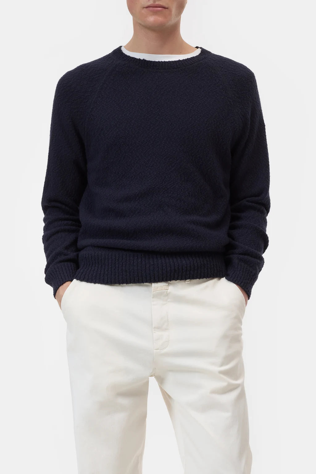 CLOSED Men's Overlock Raglan Jumper - Dark Night Men's Tops - Sloane Boutique