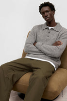 Closed Men's Polo Sweater - Dark Grey Melange Men's Tops - Sloane Boutique