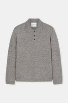 Closed Men's Polo Sweater - Dark Grey Melange Men's Tops - Sloane Boutique