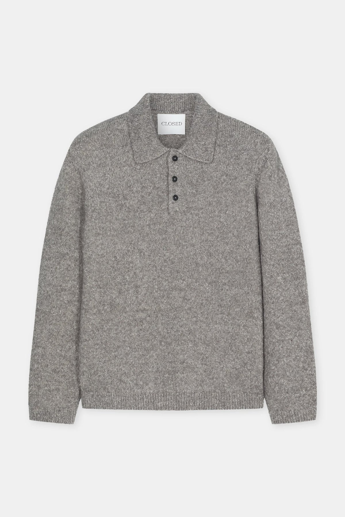 Closed Men's Polo Sweater - Dark Grey Melange Men's Tops - Sloane Boutique