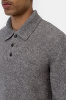 Closed Men's Polo Sweater - Dark Grey Melange Men's Tops - Sloane Boutique