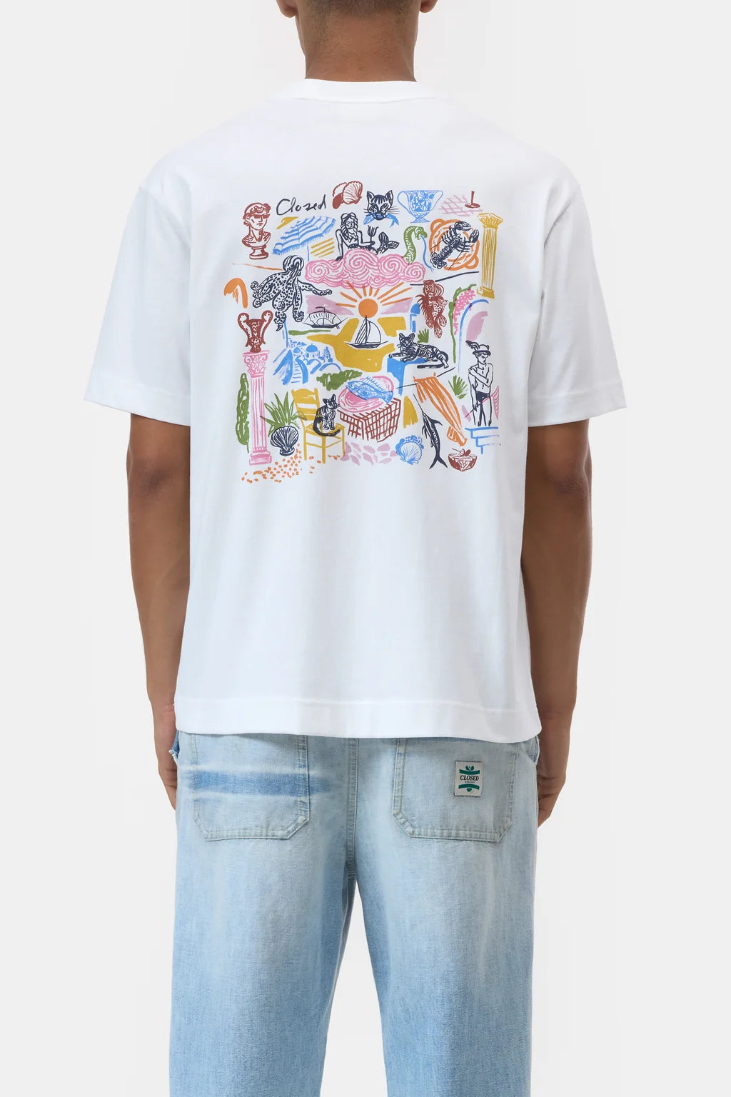 CLOSED Men's Printed T-Shirt - White Men's Tops - Sloane Boutique