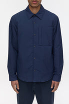 CLOSED Men's Quilted Overshirt - Smokey Blue Outerwear - Sloane Boutique