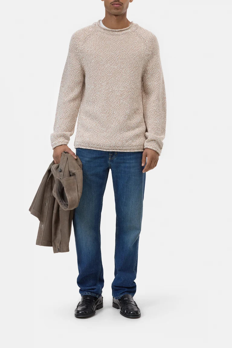 CLOSED Men's Raw Edged Knit - Rock Beige Men's Tops - Sloane Boutique