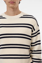 CLOSED Men's Striped Crewneck Jumper - Ivory Men's Tops - Sloane Boutique
