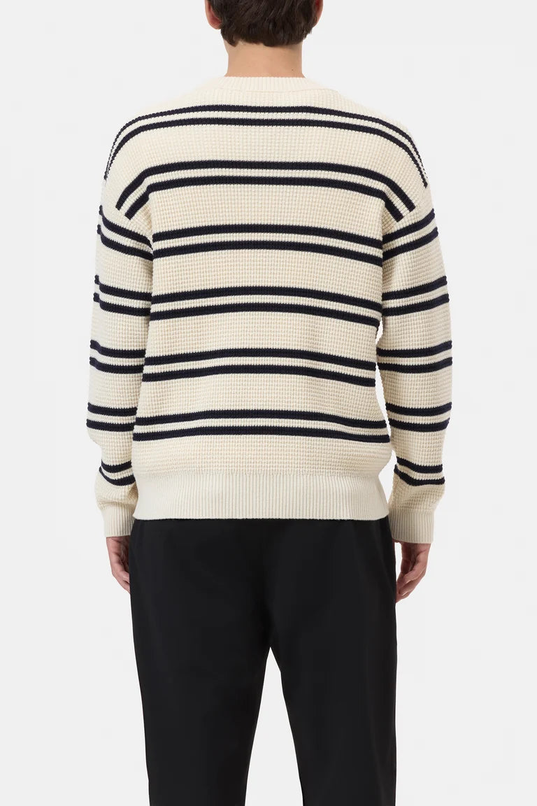 CLOSED Men's Striped Crewneck Jumper - Ivory Men's Tops - Sloane Boutique