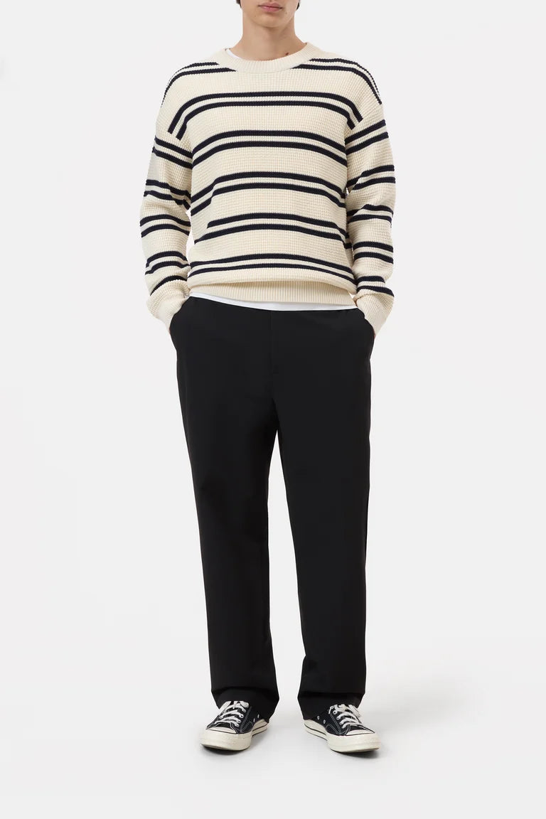 CLOSED Men's Striped Crewneck Jumper - Ivory Men's Tops - Sloane Boutique