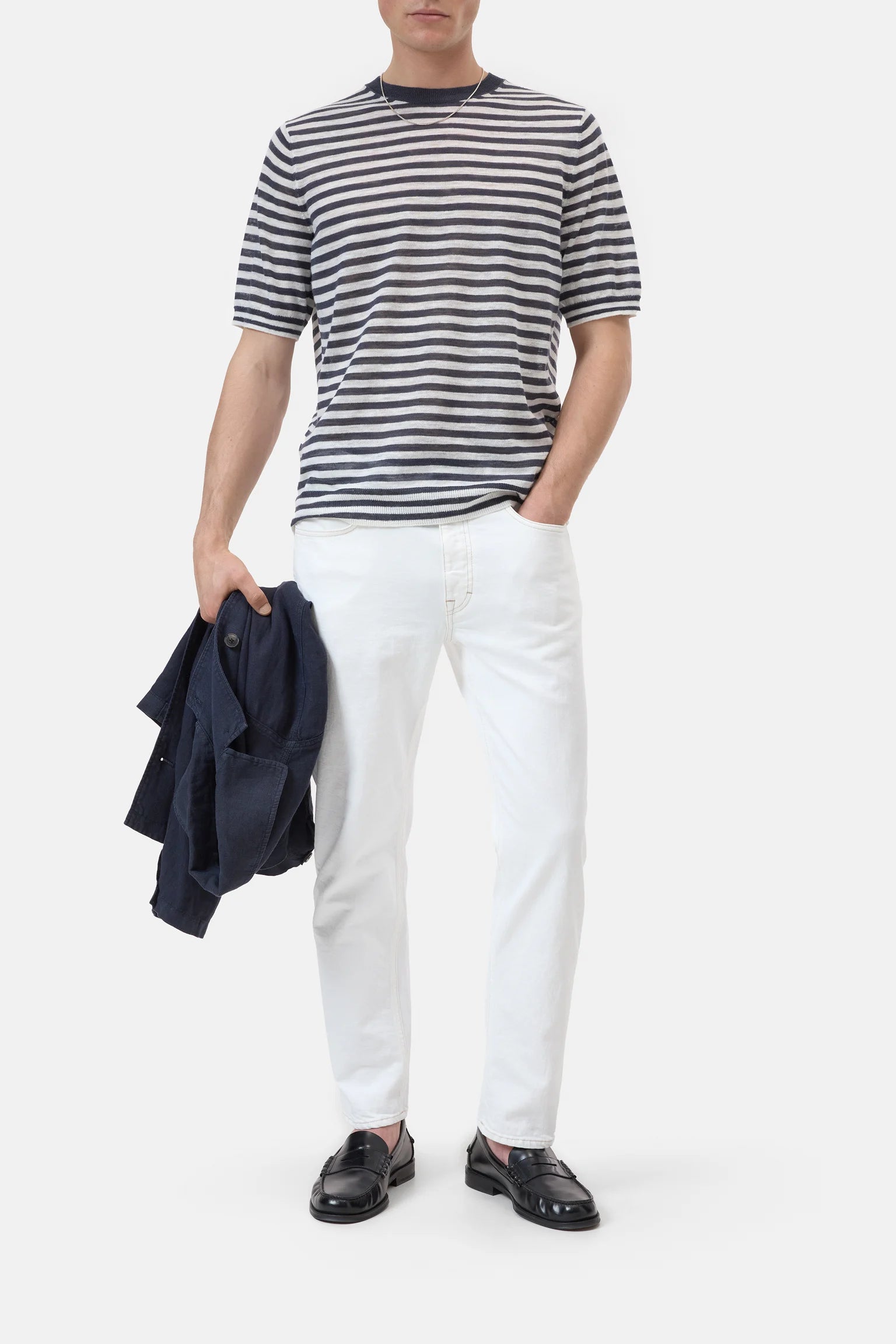 CLOSED Men's Striped T-Shirt - Magma Black Men's Tops - Sloane Boutique