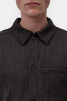 Closed Men's Wool Shirt - Espresso Brown Men's Tops - Sloane Boutique