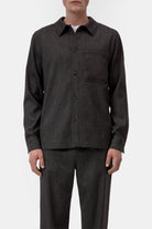 Closed Men's Wool Shirt - Espresso Brown Men's Tops - Sloane Boutique