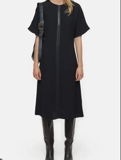 Closed Midi Crepe Dress - Black Dresses - Sloane Boutique