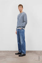 Closed Mouliné Crewneck - Harbour Blue Men's Tops - Sloane Boutique