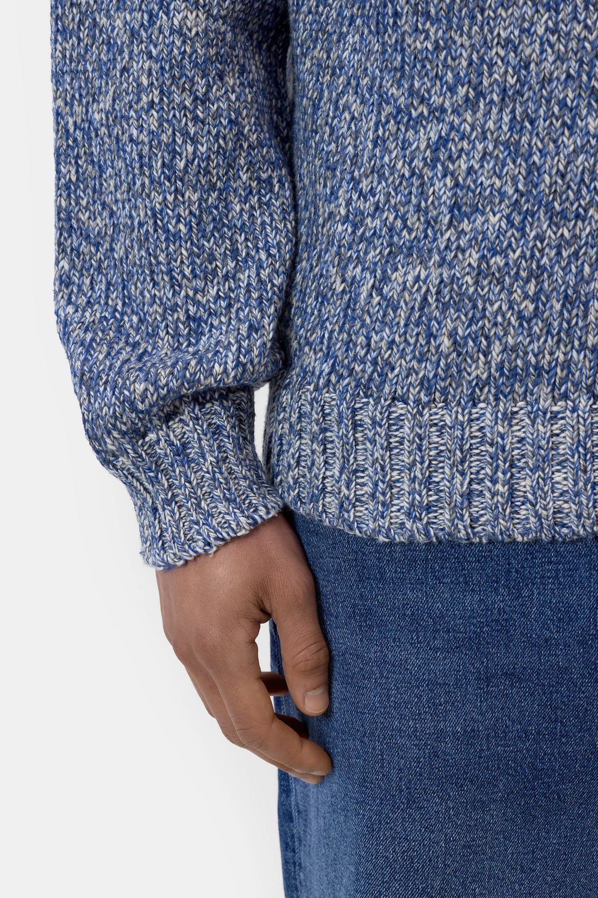 Closed Mouliné Crewneck - Harbour Blue Men's Tops - Sloane Boutique