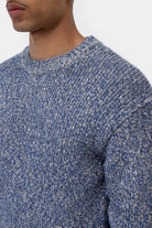 Closed Mouliné Crewneck - Harbour Blue Men's Tops - Sloane Boutique