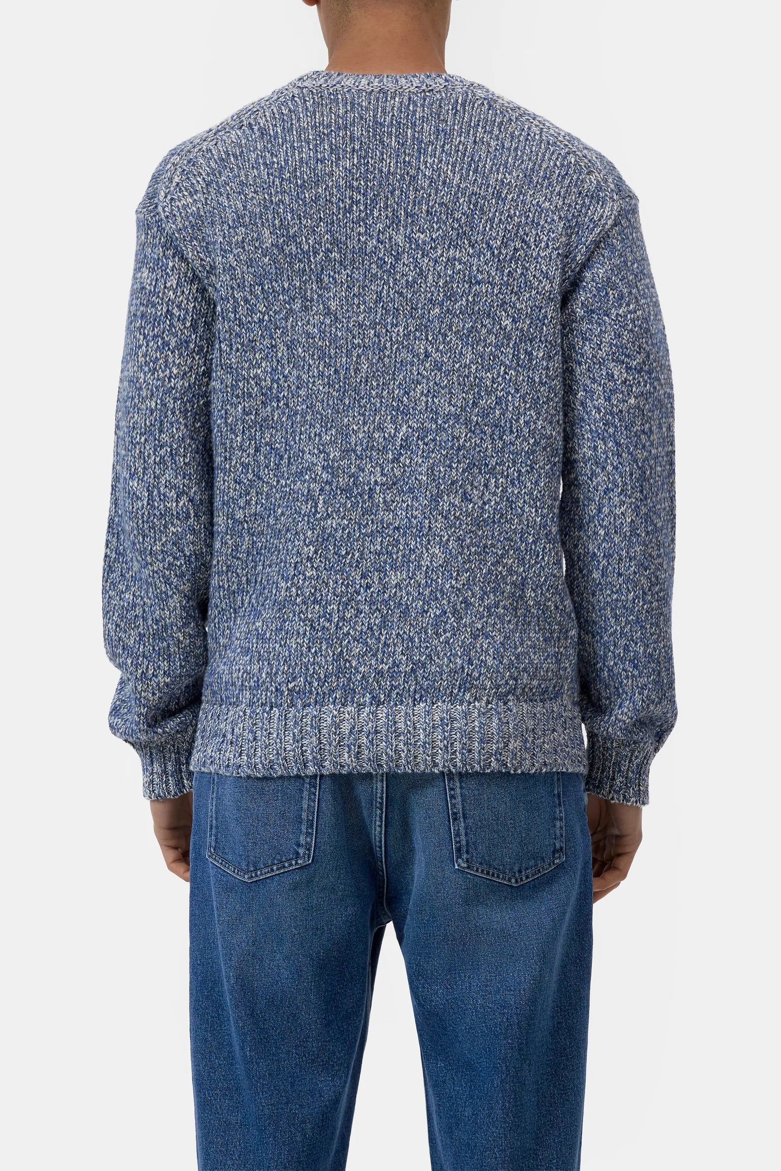 Closed Mouliné Crewneck - Harbour Blue Men's Tops - Sloane Boutique