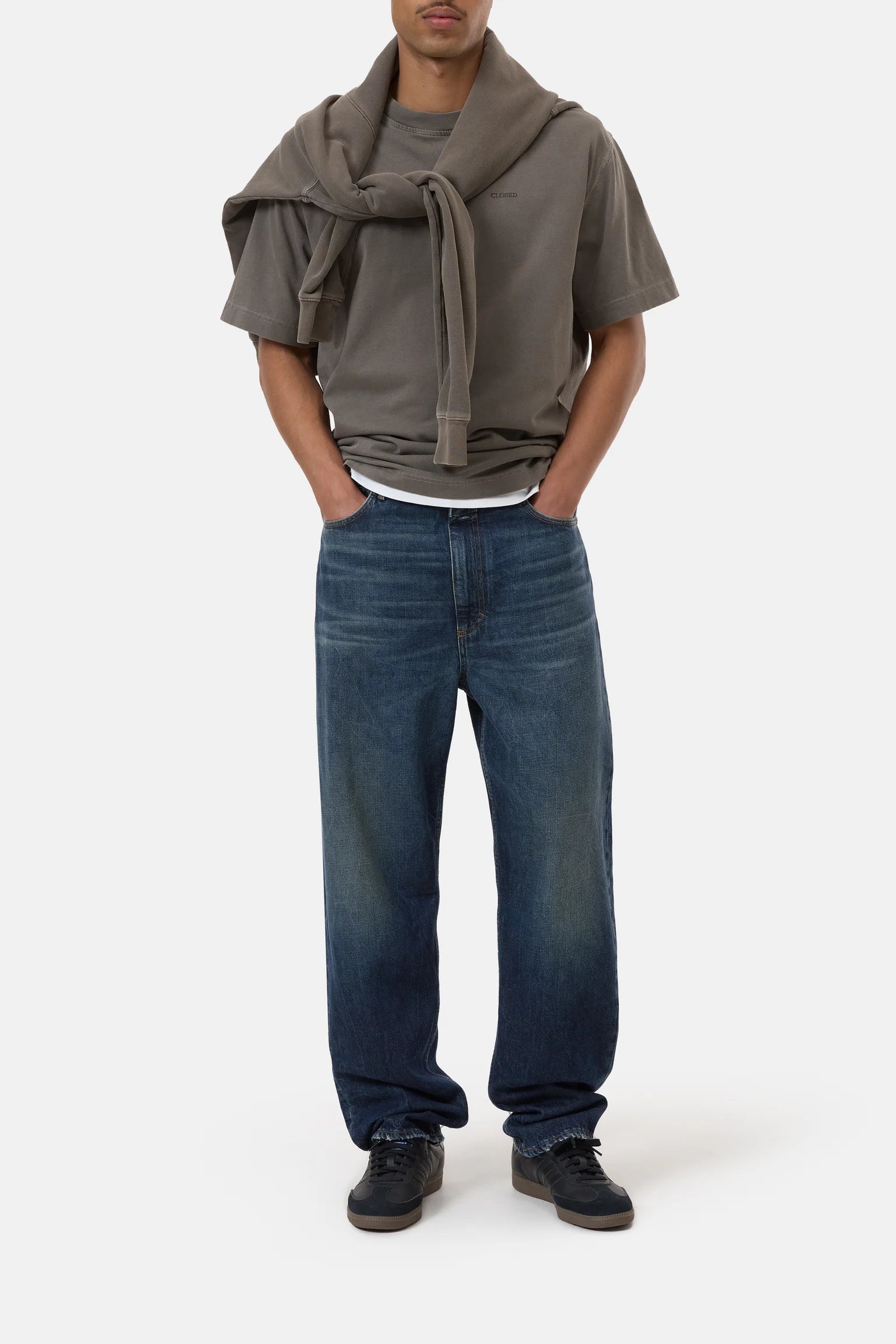 CLOSED Organic Cotton Logo T-Shirt - Marsh Green Men's Tops - Sloane Boutique