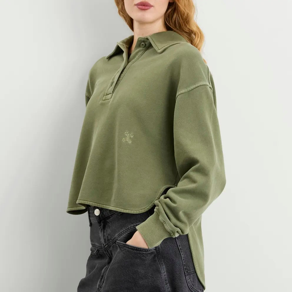 CLOSED Rugby Shirt - Army Green Women's Tops - Sloane Boutique