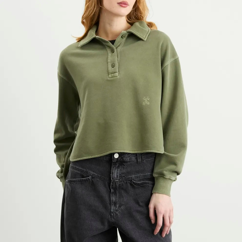 CLOSED Rugby Shirt - Army Green Women's Tops - Sloane Boutique