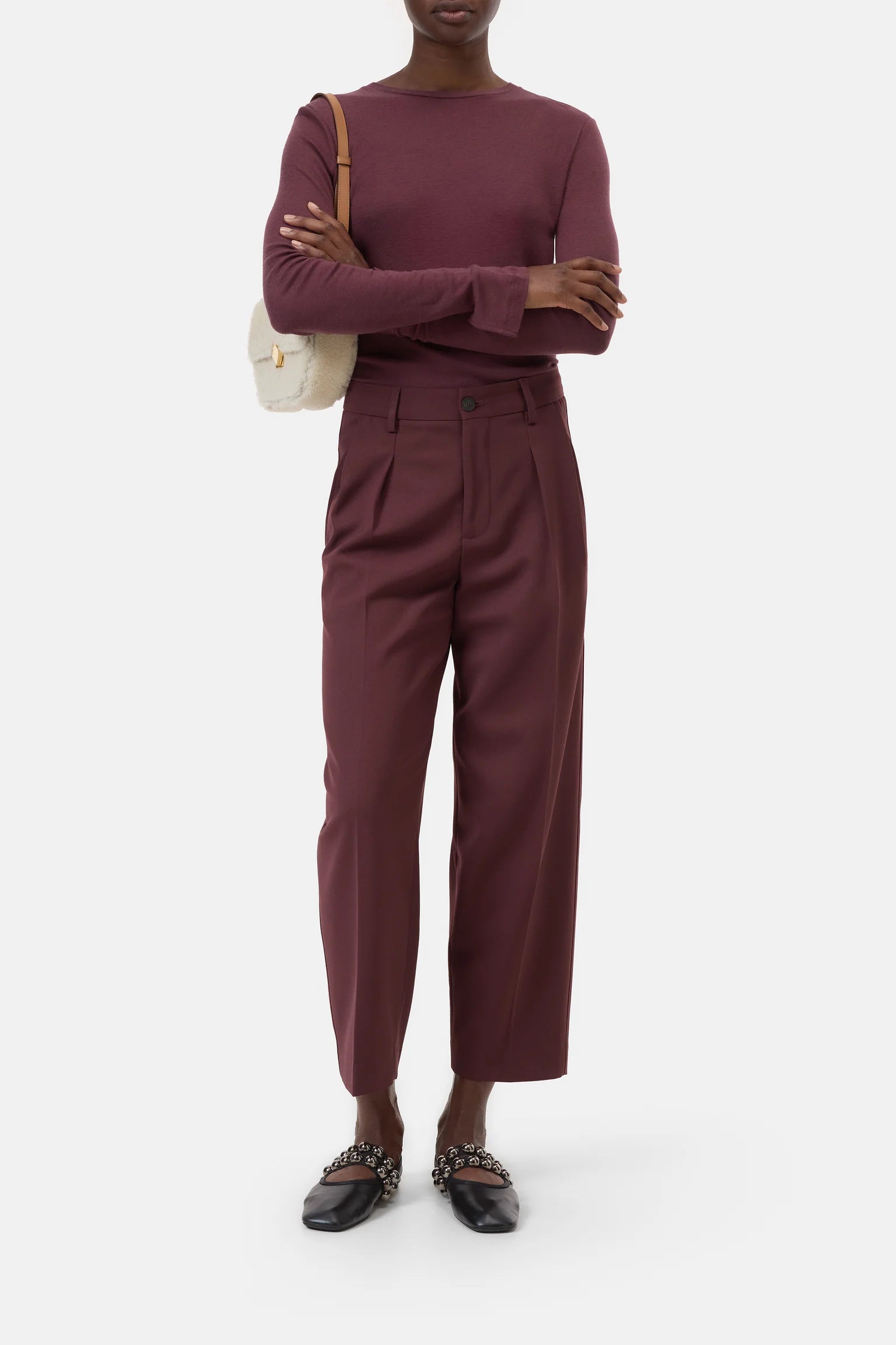 CLOSED Ruthy Pant - Dark Raisin Red Women's Bottoms - Sloane Boutique