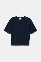 Closed Short Sleeve Crewneck Sweater - Dark Night Women's Tops - Sloane Boutique